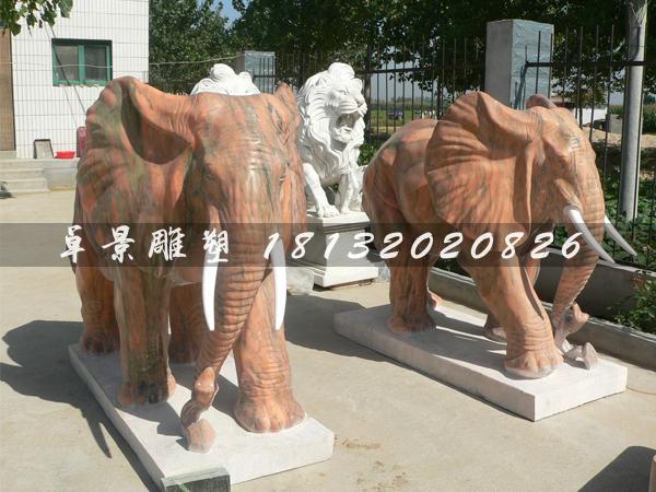 石雕大象，石頭大象雕塑