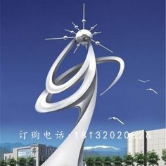 不銹鋼升騰雕塑，不銹鋼企業(yè)抽象雕塑