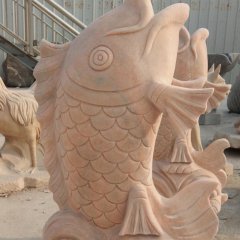 石雕魚，噴泉魚，公園石雕魚