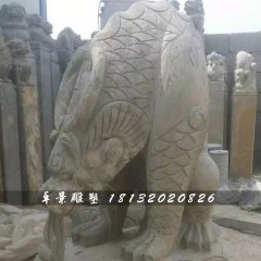 大理石負屃雕塑，神獸石雕