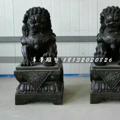 北京獅銅雕，小型銅獅子
