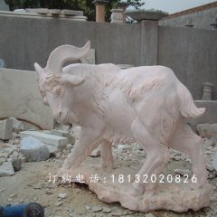 石雕山羊雕塑，公園動物石雕