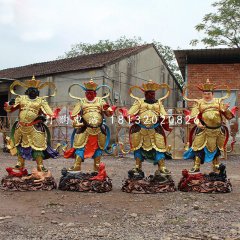 四大天王雕塑，玻璃鋼彩繪神仙
